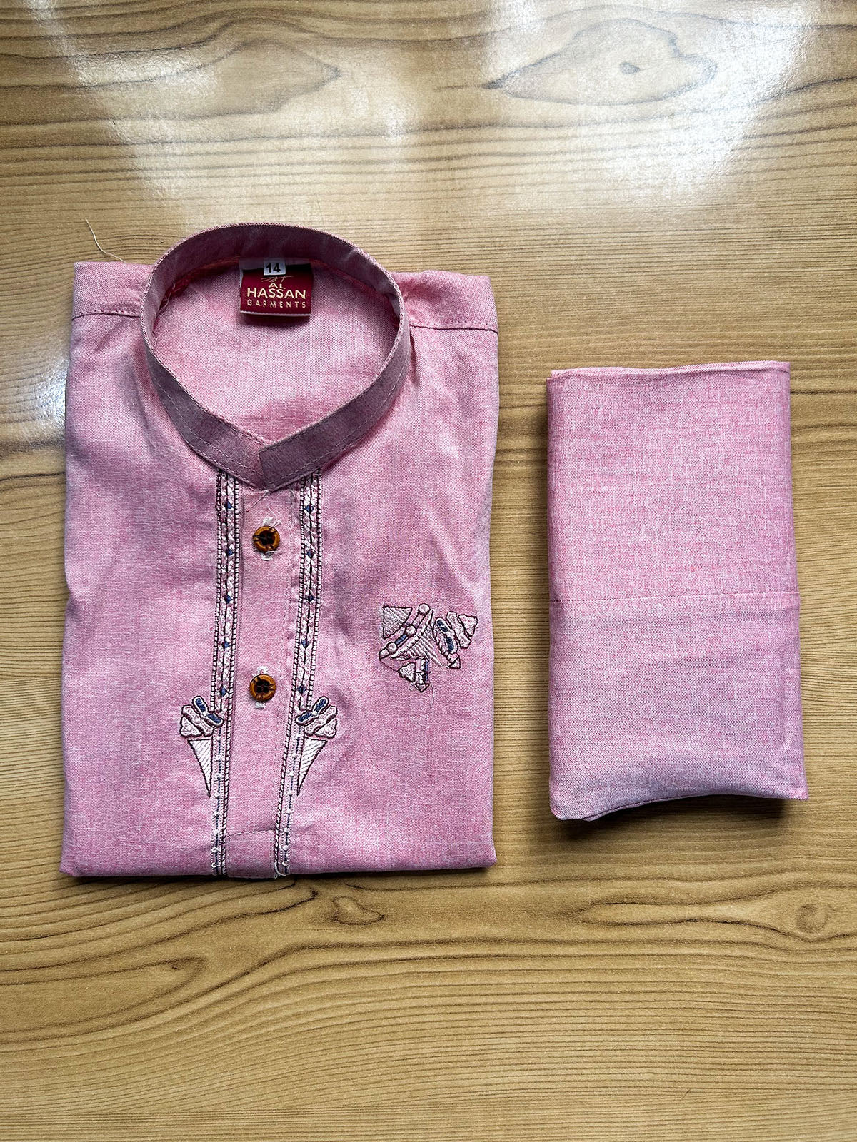 2Yrs - 14Yrs Light Pinkish Red Kameez Shalwar Suit For Boys BKS214