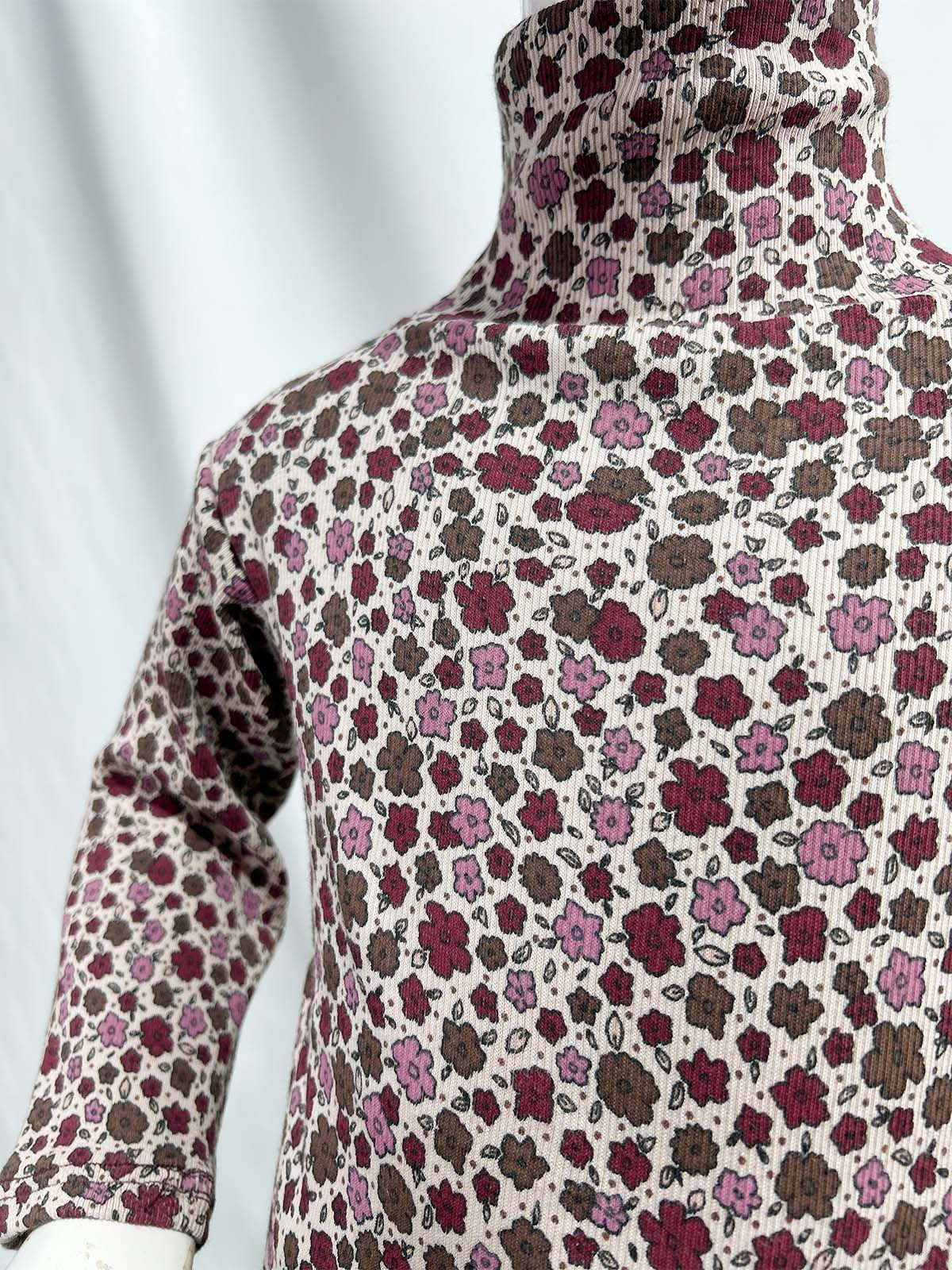 1.5Yr - 5Yrs Maroon Floral High Neck For Girls TB GHN07