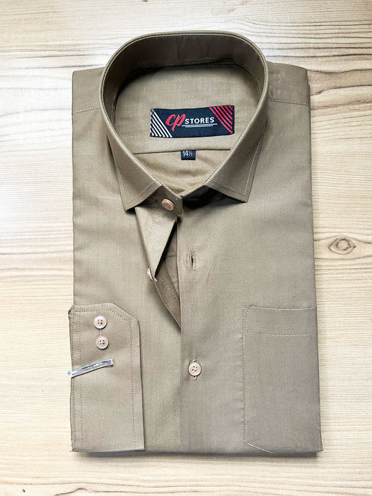 MFS702 Brown Formal Dress Shirt For Men