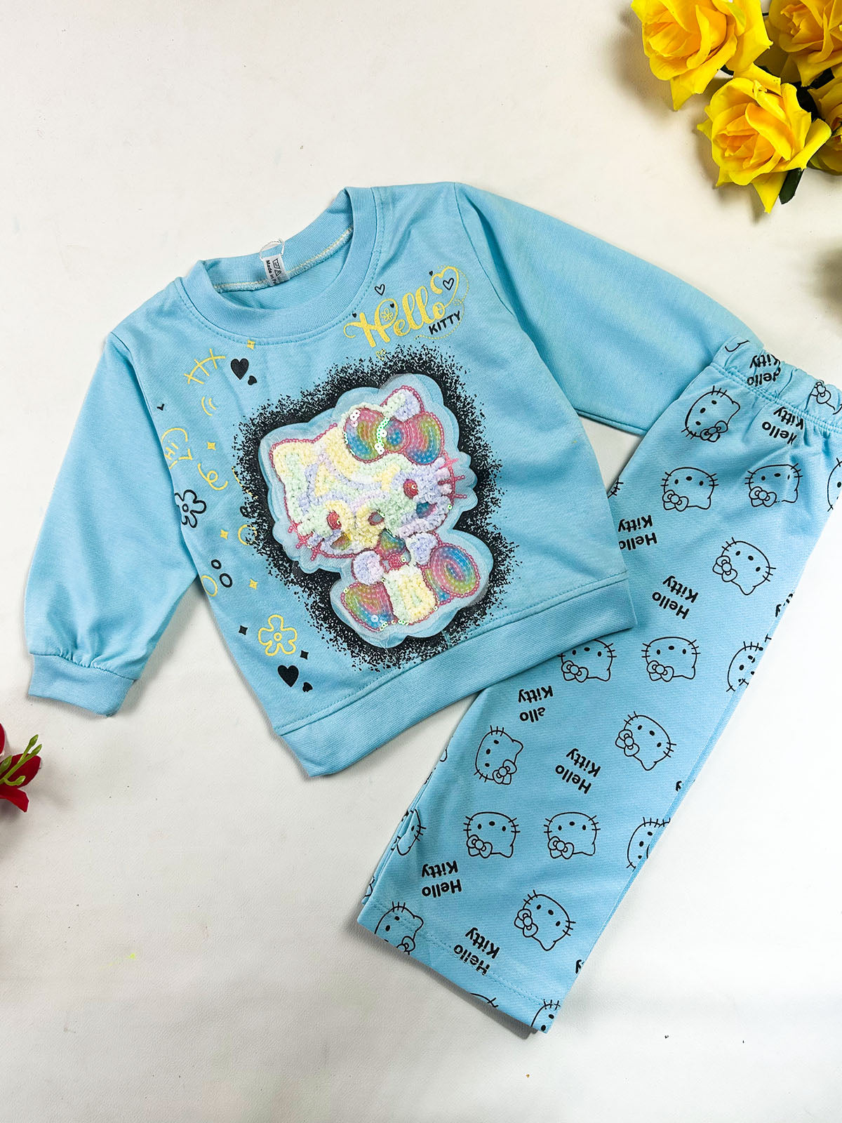 1Yr - 4Yrs Sky Blue Kitty Suit For Girls GS604