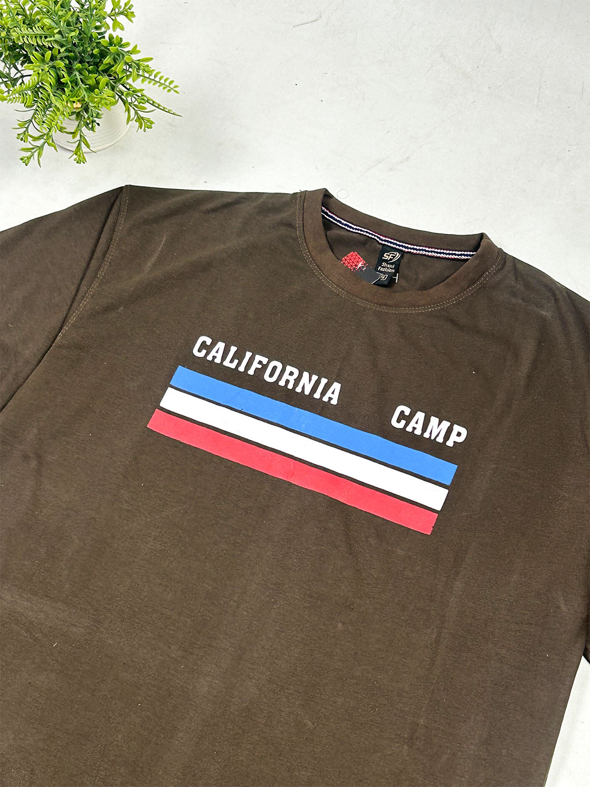 Brown Drop Shoulder T-Shirt For Men's MTS508
