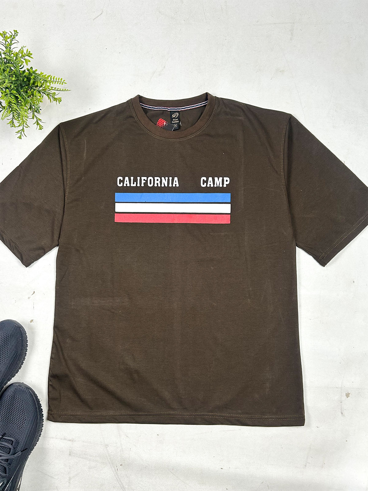 Brown Drop Shoulder T-Shirt For Men's MTS508