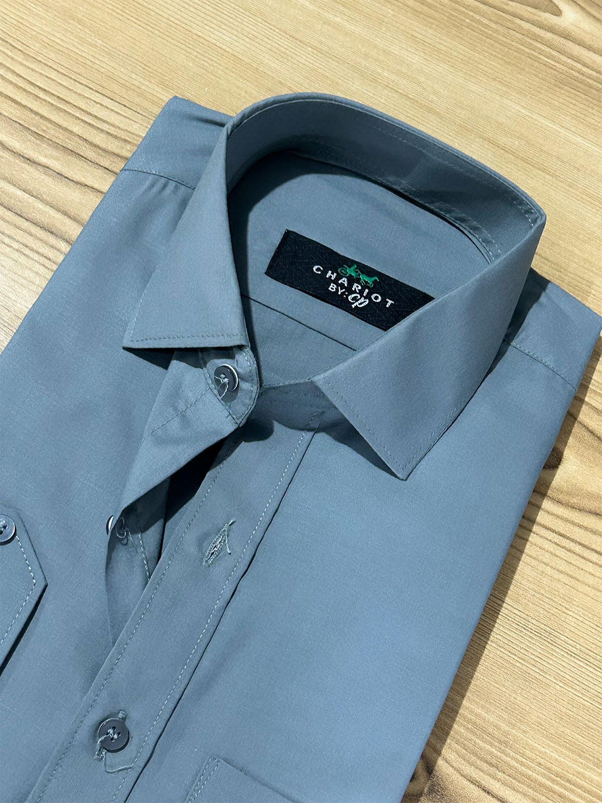 MFS659 Plain Formal Dress Shirt Dull Grey