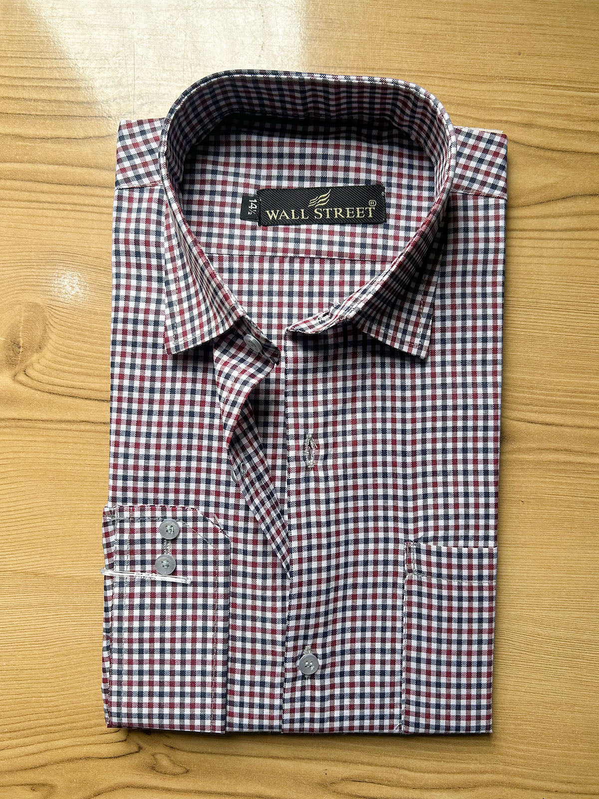 MFS666 Red Checkered Formal Dress Shirt For Men