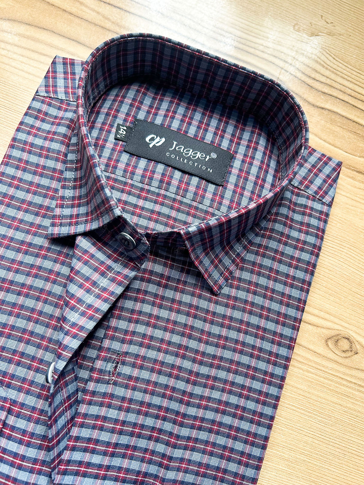 MFS693 Men's Formal Dress Shirt RB Mini Checks