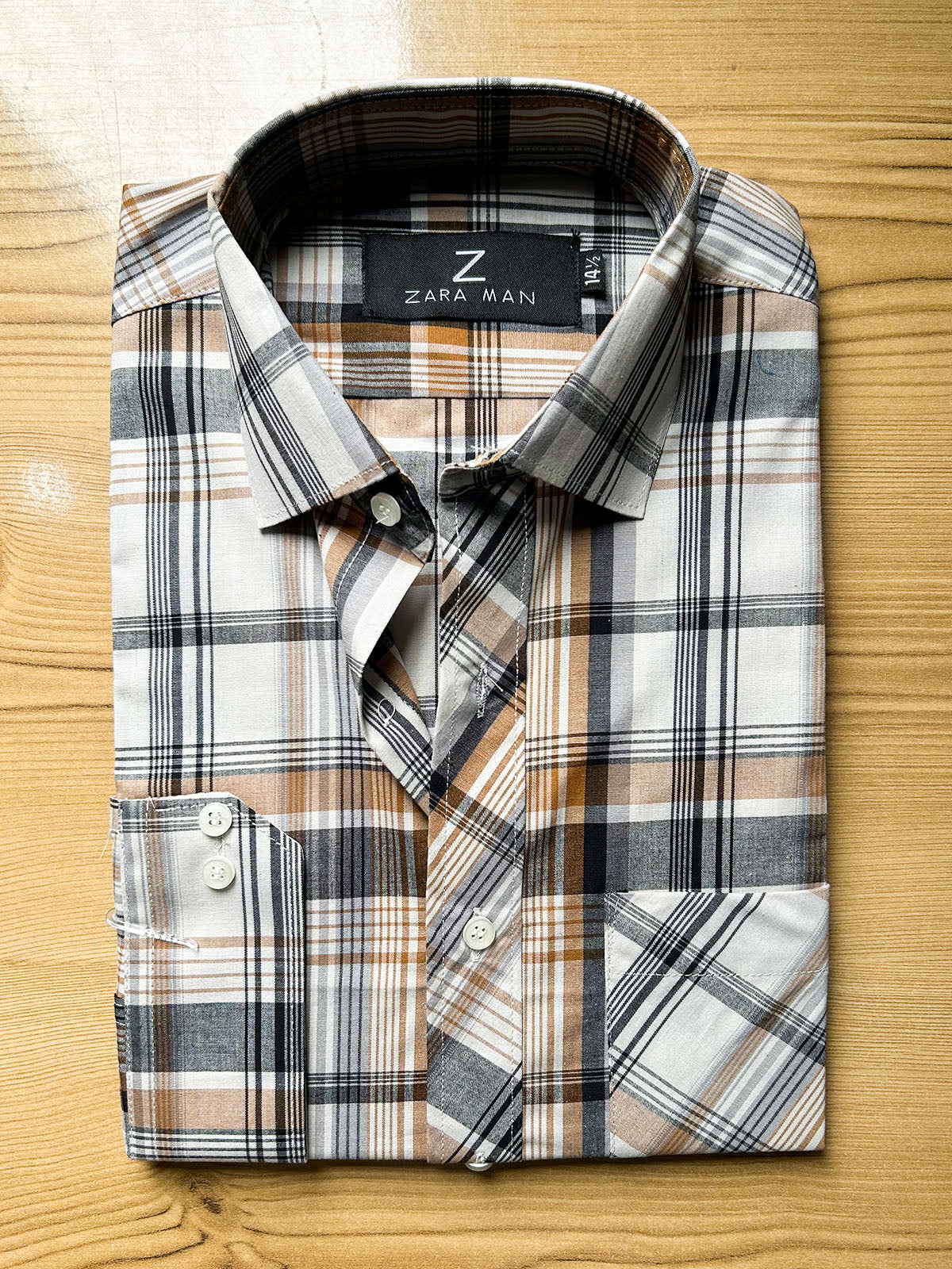 MFS621 Check Design Formal Dress Shirt For Men