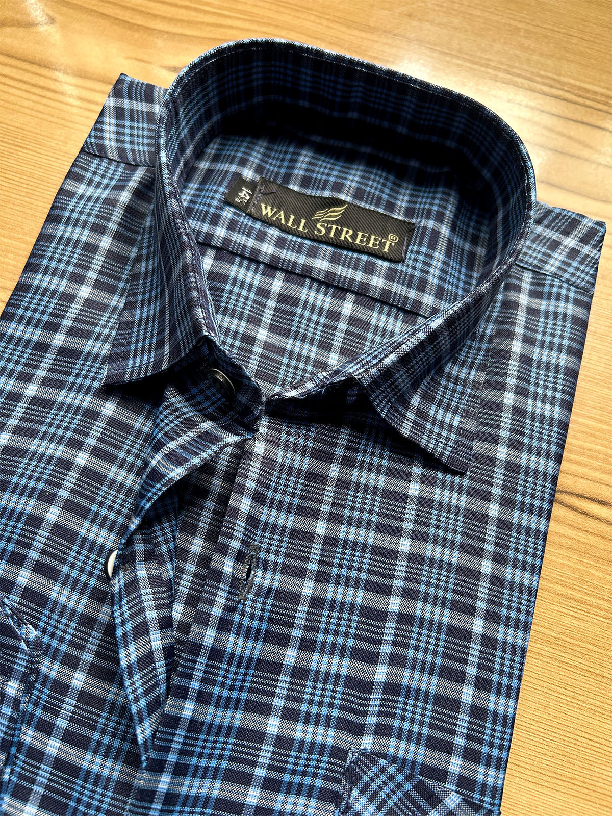 MFS626 Blue Multi Lined Formal Dress Shirt For Men