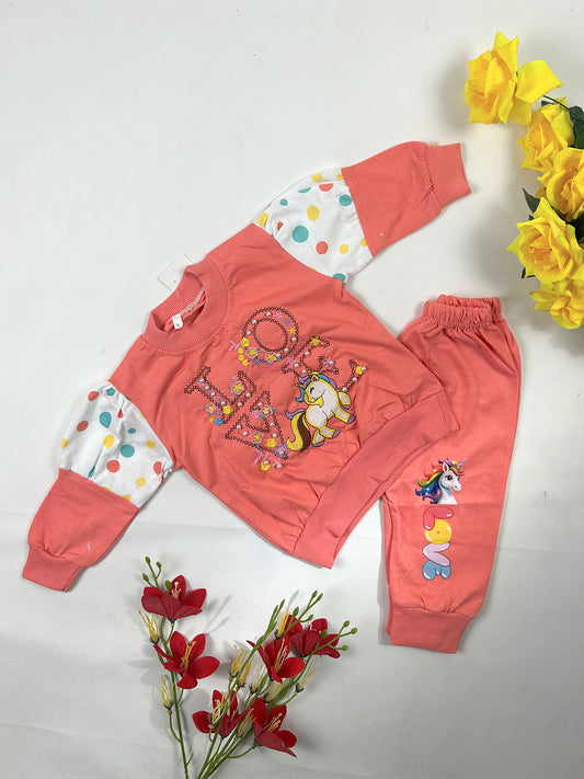 1Yr - 4Yrs Love Peach Suit For Girls GS563