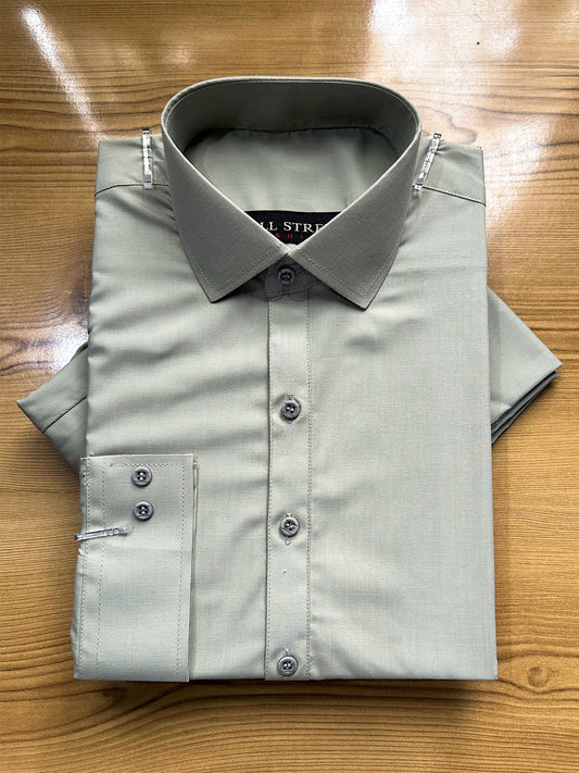 029 MSK550 Sage Green Plain Stitched Shirt Collar Shalwar Kameez for Men