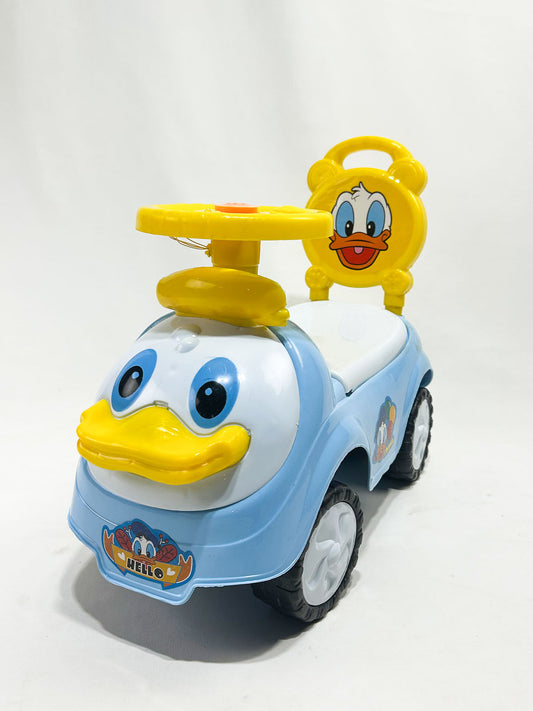 Duck Design Kids Ride-On Push Car with Steering Wheel – Blue & Yellow