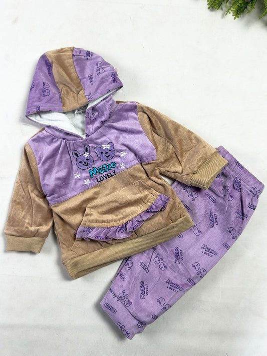 3Mth - 9Mth Mezzo Purple Velvet Baby Suit For Newborn NBS867