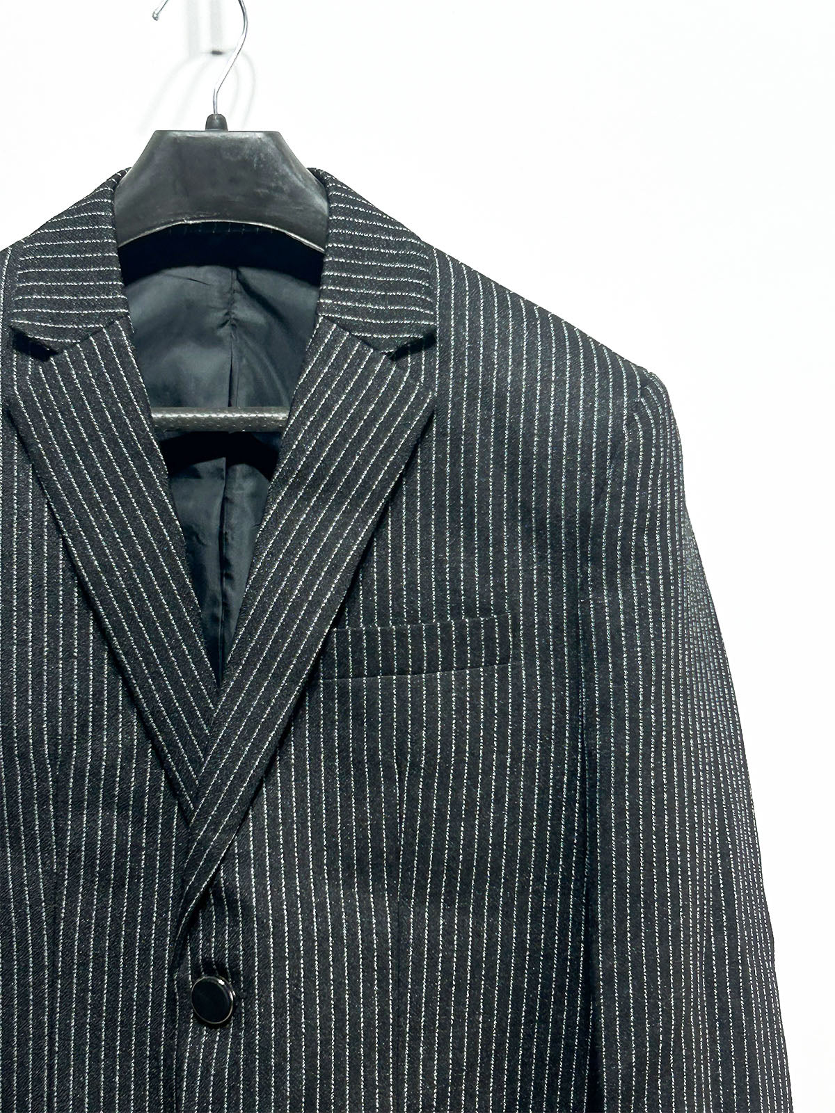 Charcoal Grey Pinstripe Casual Coat Blazer for Men