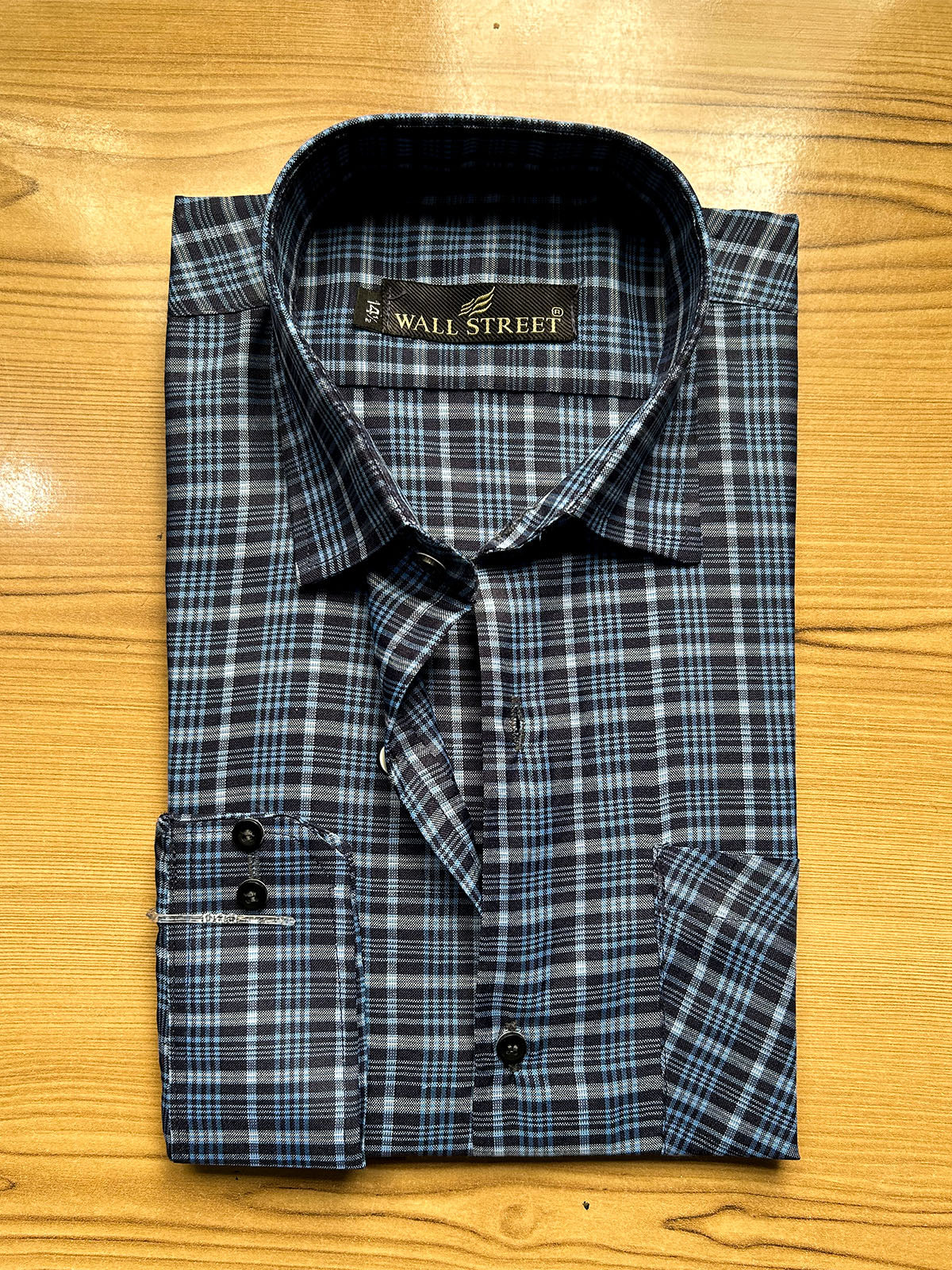 MFS626 Blue Multi Lined Formal Dress Shirt For Men