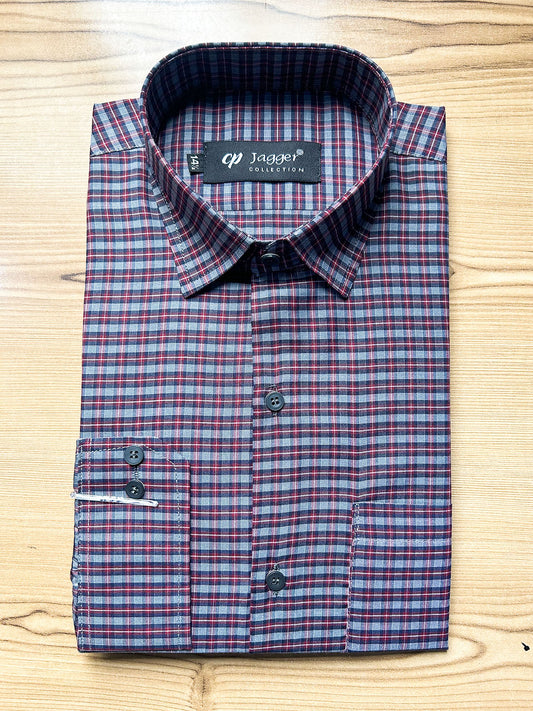 MFS693 Men's Formal Dress Shirt RB Mini Checks