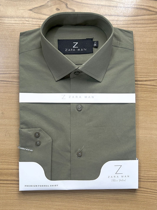 MFS720 100% Cotton Sage Olive Green Formal Dress Shirt For Men