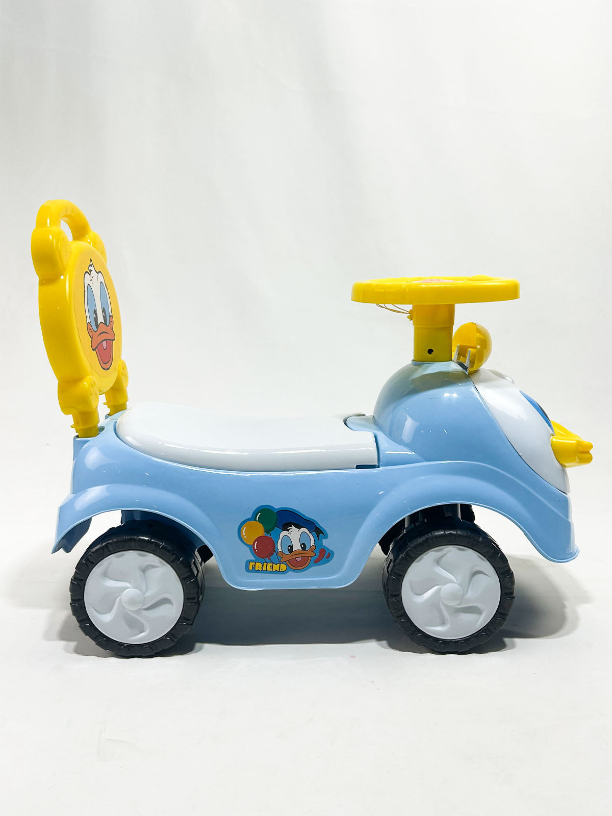 Duck Design Kids Ride-On Push Car with Steering Wheel – Blue & Yellow