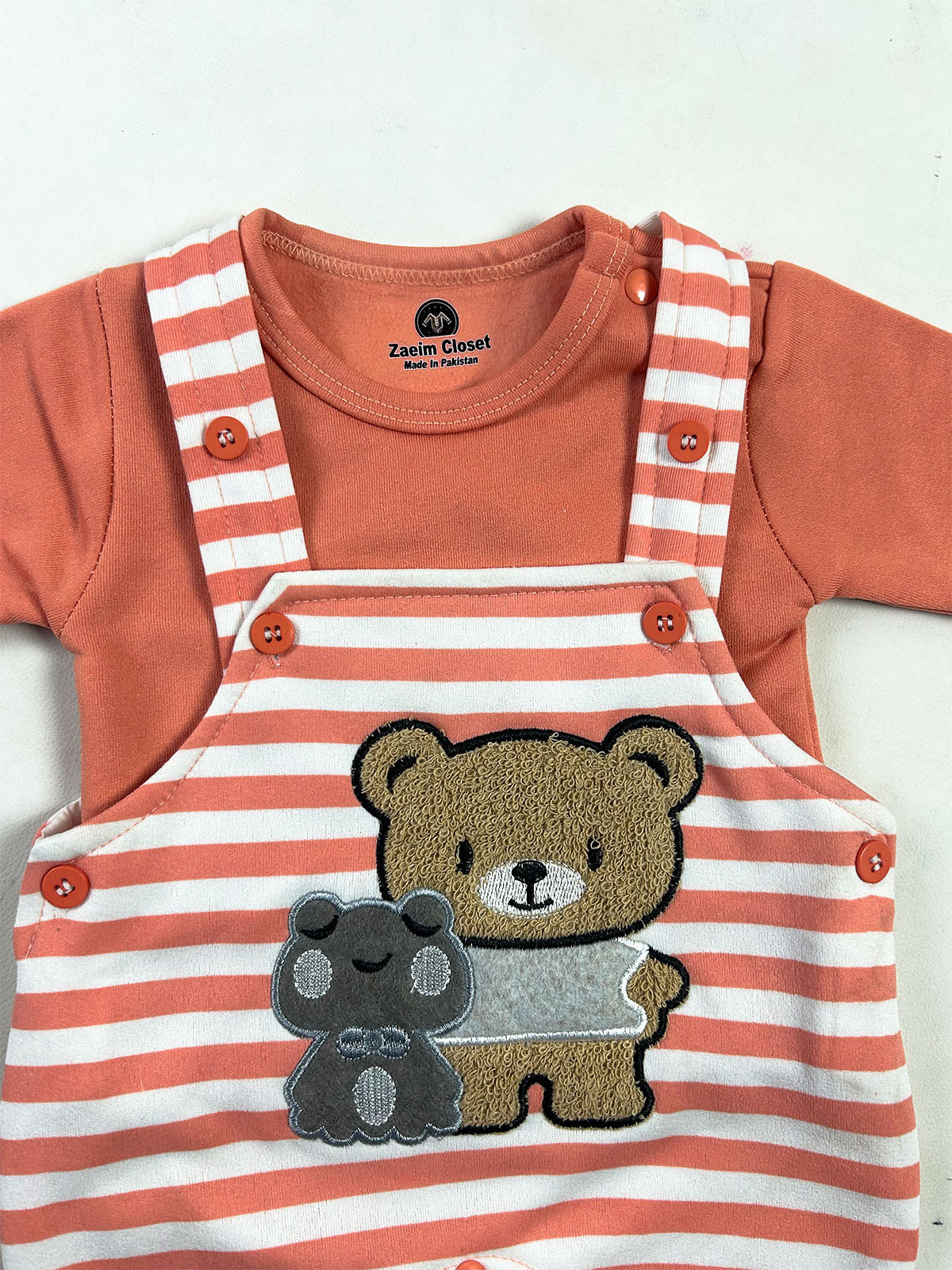 0Mth - 3Mth Bear Orange Fleece Romper For Newborn NBR197