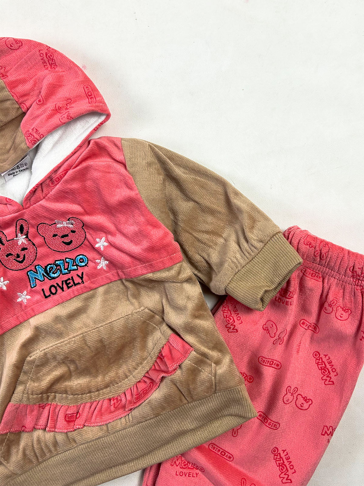 3Mth - 9Mth Mezzo Peach Velvet Baby Suit For Newborn NBS868