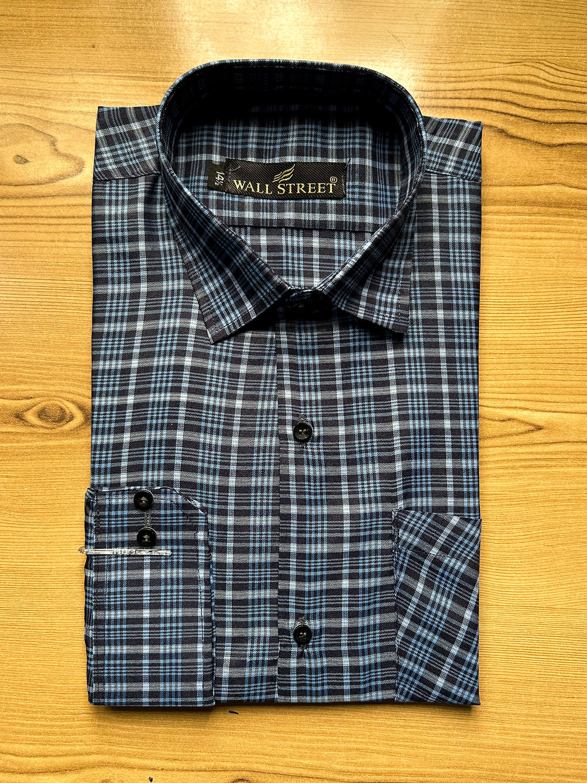 MFS626 Blue Multi Lined Formal Dress Shirt For Men