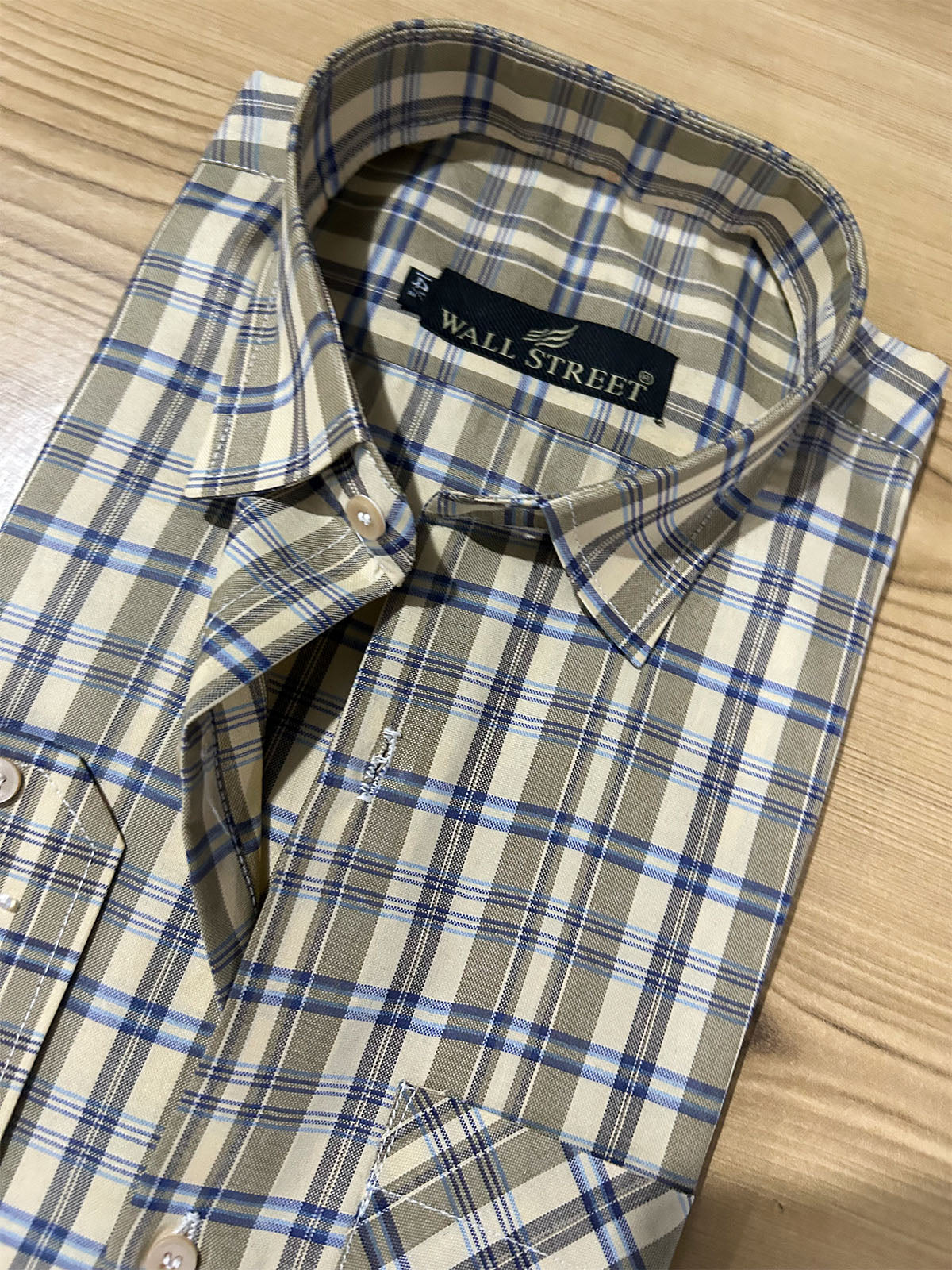 MFS661 Check Formal Dress Shirt Light Brown