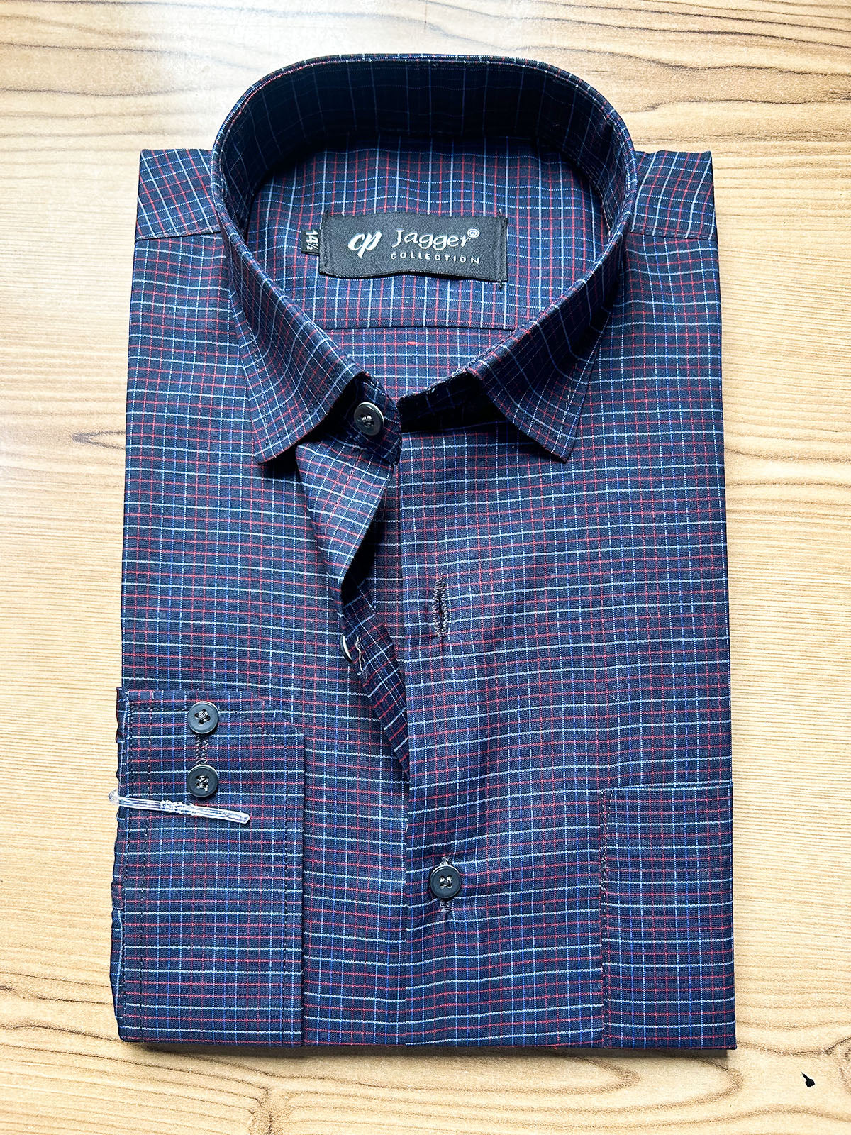 MFS692 Men's Formal Dress Shirt BB Mini Checks