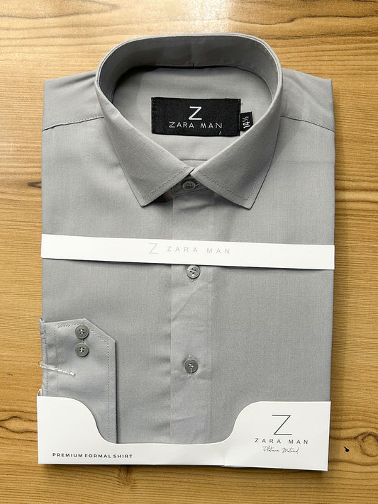 MFS697 Light Grey Formal Dress Shirt For Men