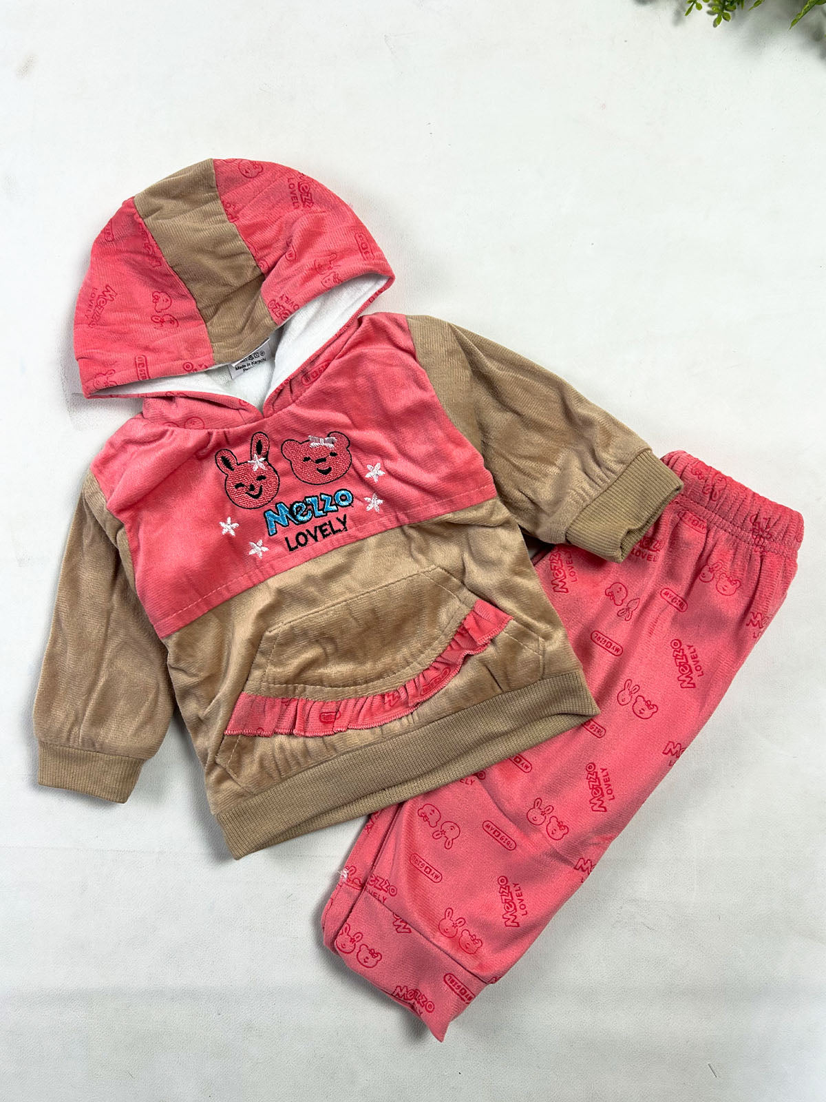 3Mth - 9Mth Mezzo Peach Velvet Baby Suit For Newborn NBS868