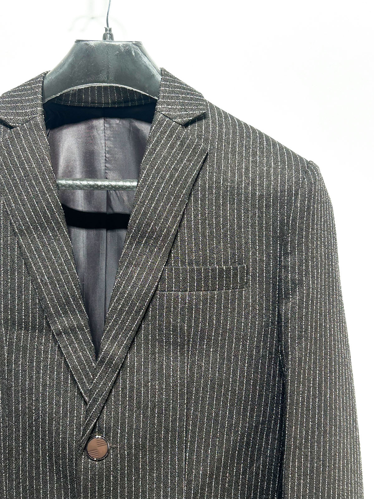 Graphite Grey Pinstripe Casual Coat Blazer for Men