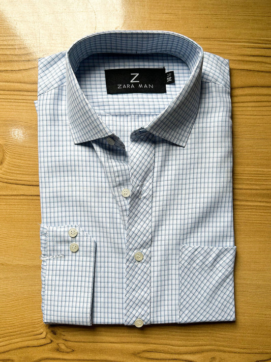 MFS620 White Lined Formal Dress Shirt For Men