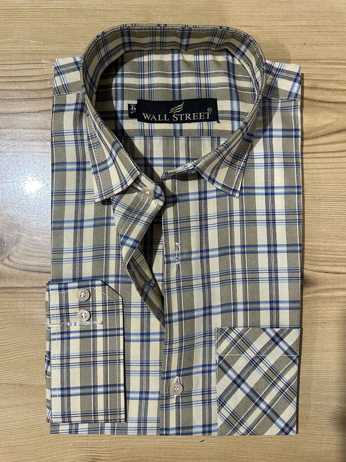 MFS661 Check Formal Dress Shirt Light Brown