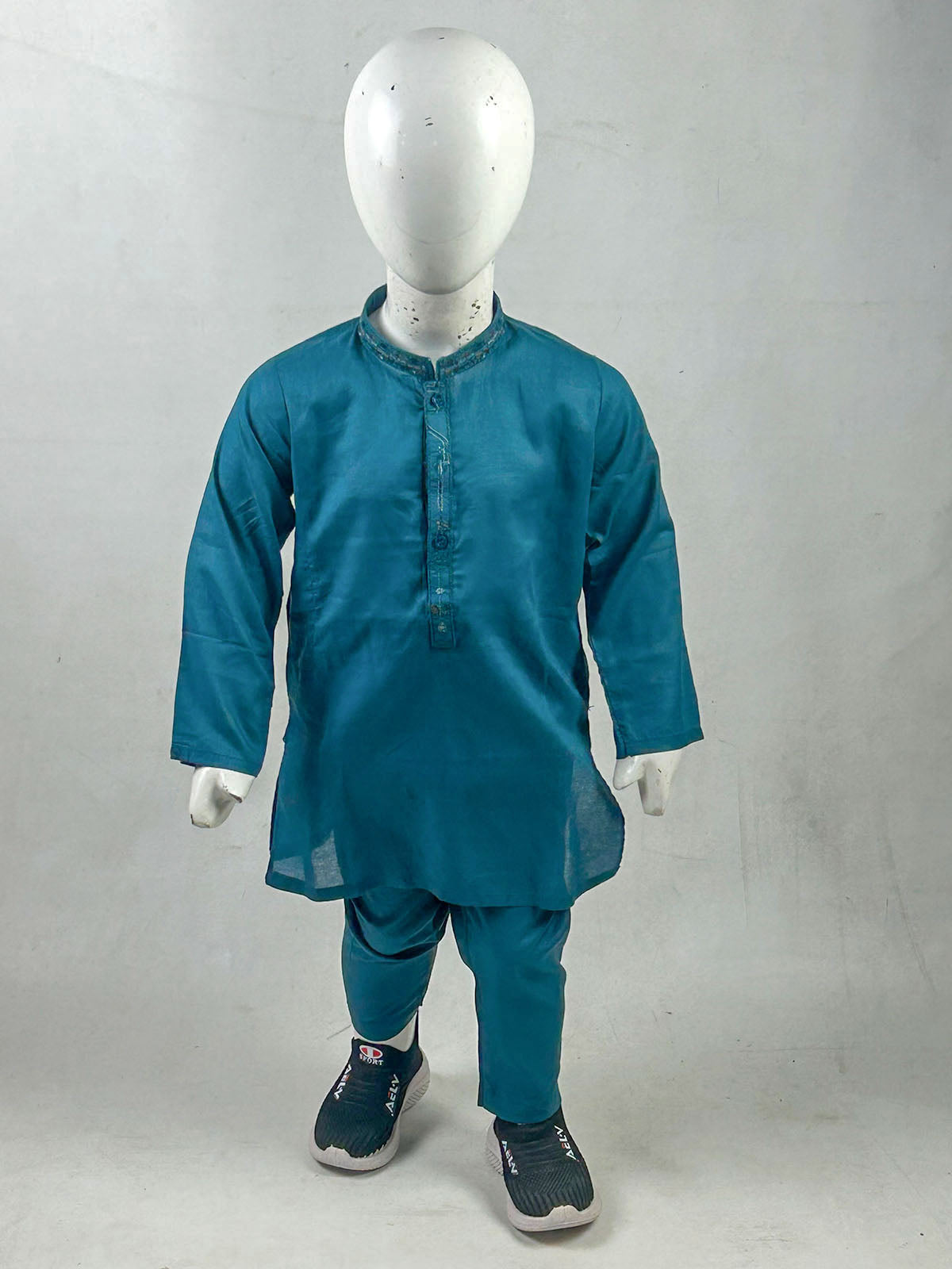 2Yrs - 8Yrs Sea Green Kurta Pajama Suit For Boys AM BKS219
