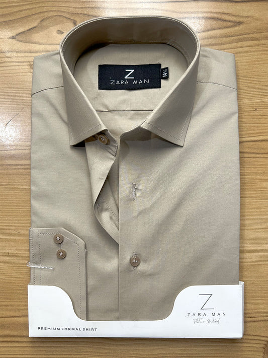 MFS721 100% Cotton Stone Beige Formal Dress Shirt For Men