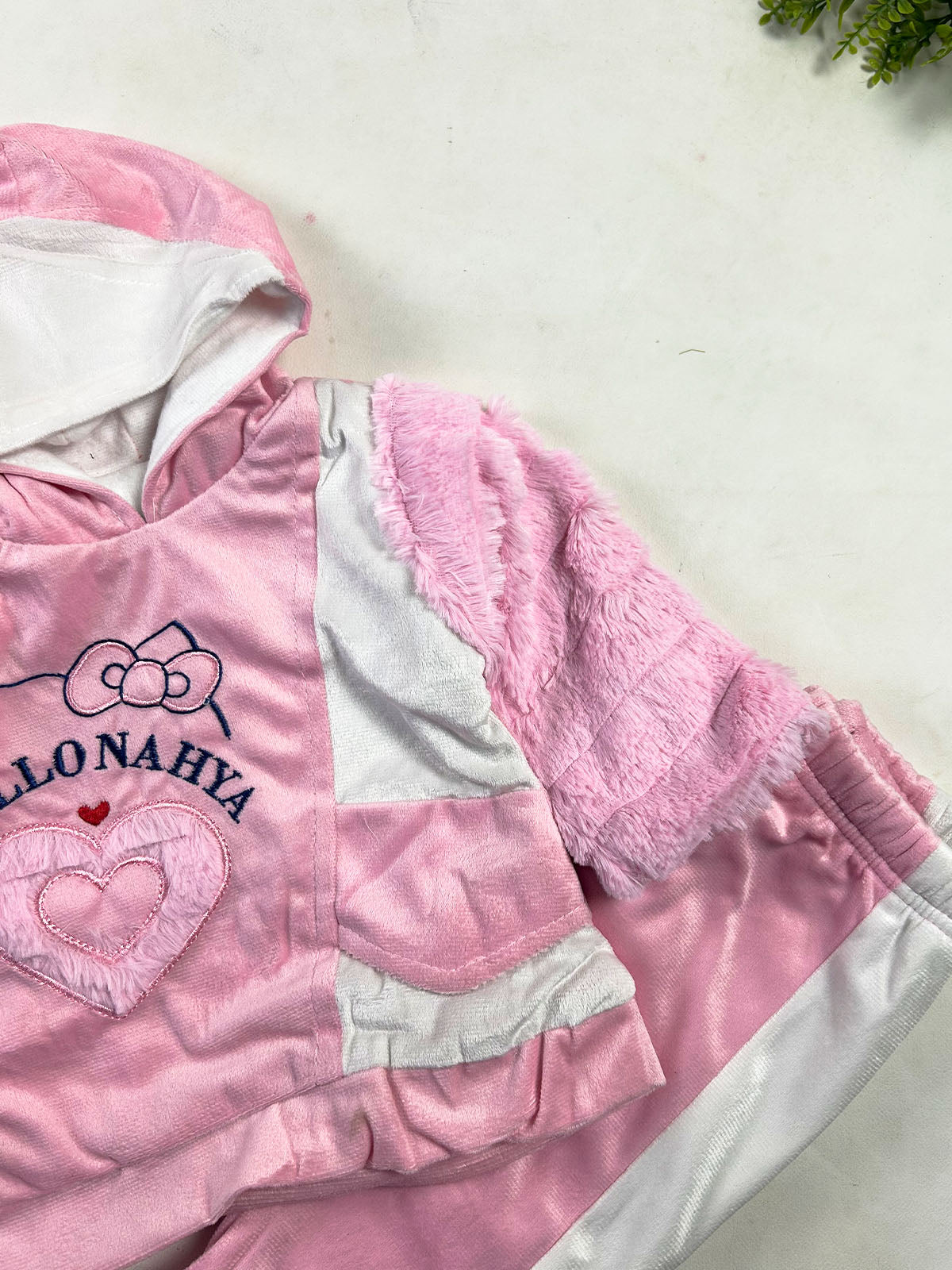 3Mth - 9Mth HN Pink Velvet Baby Suit For Newborn NBS862