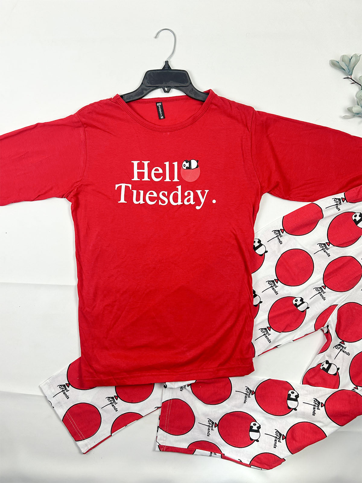 HT Red Night Suit For Women/Girls WNS74