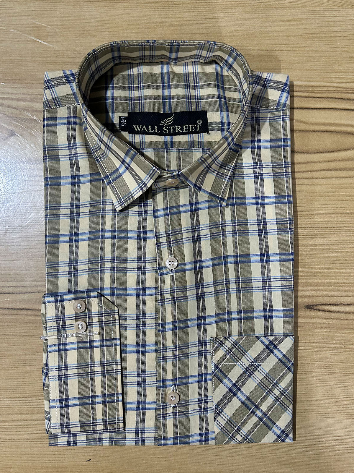 MFS661 Check Formal Dress Shirt Light Brown