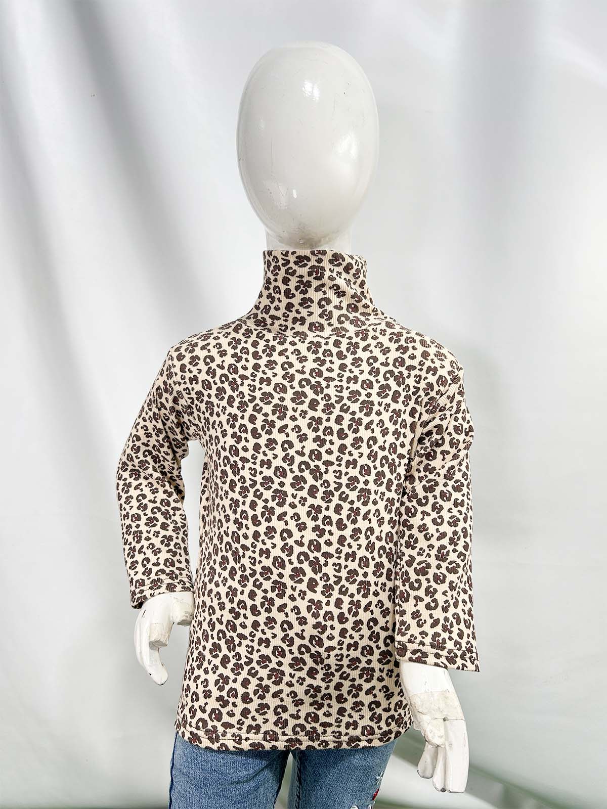 1.5Yr - 5Yrs Brown Floral High Neck For Girls TB GHN09