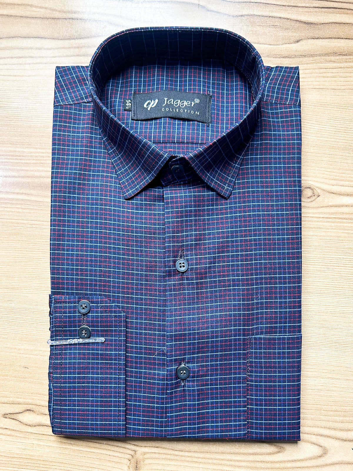 MFS692 Men's Formal Dress Shirt BB Mini Checks