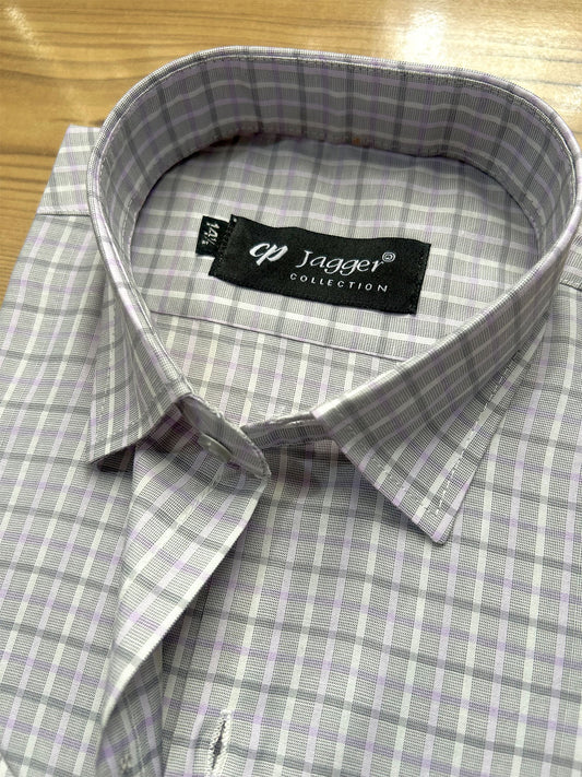 MFS708 Grey Lines Formal Dress Shirt For Men
