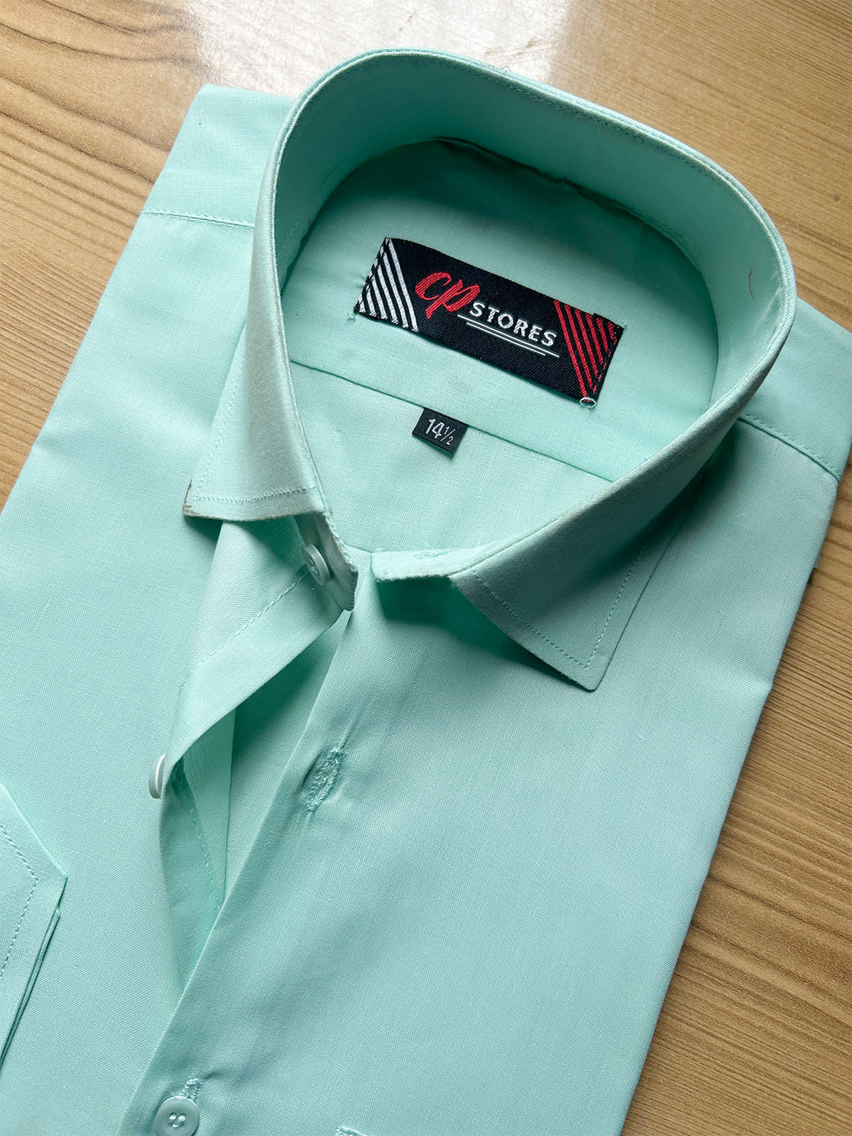 MFS663 Spring Green Plain Formal Dress Shirt For Men