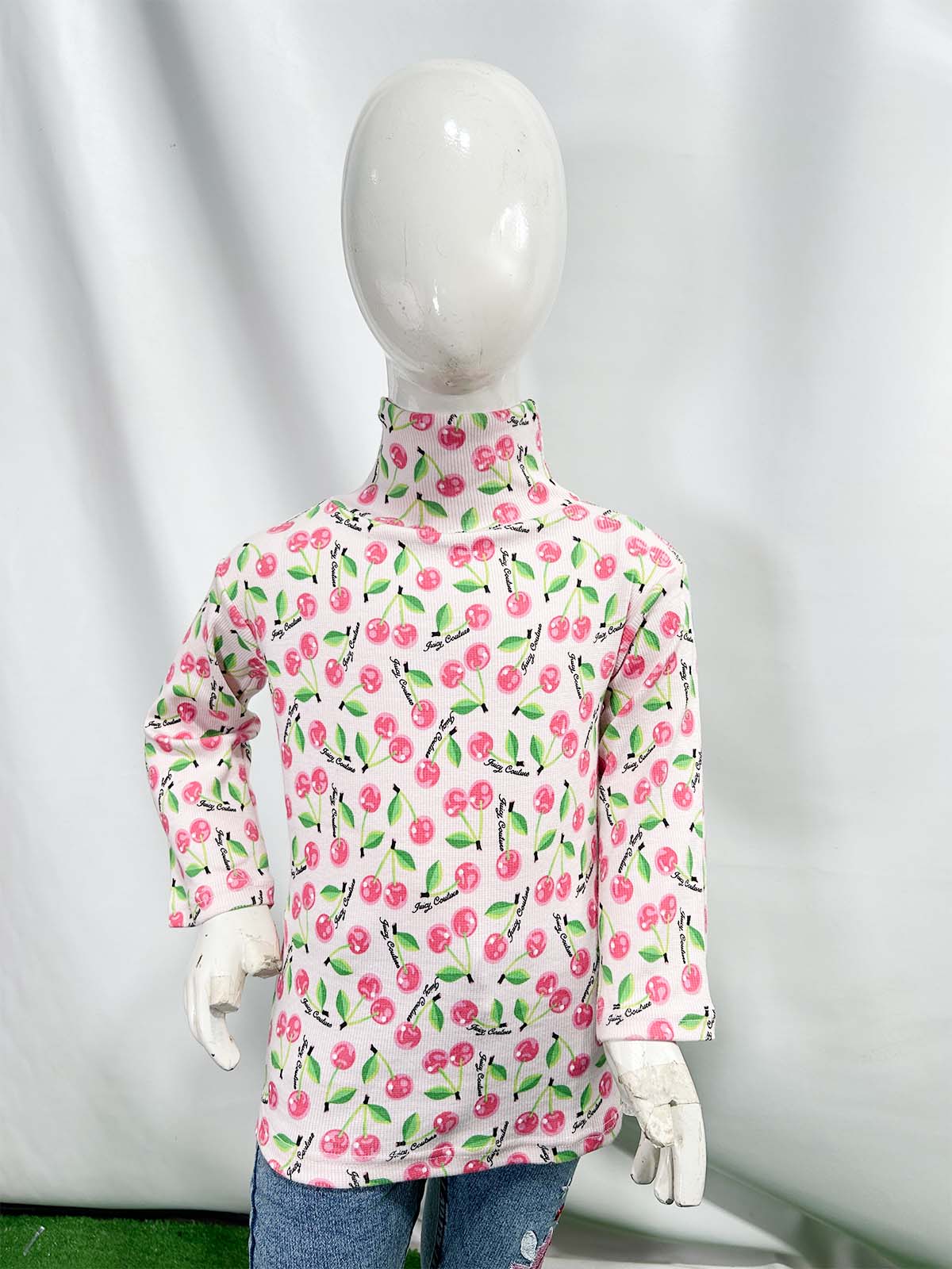 1.5Yr - 5Yrs White Floral High Neck For Girls TB GHN10