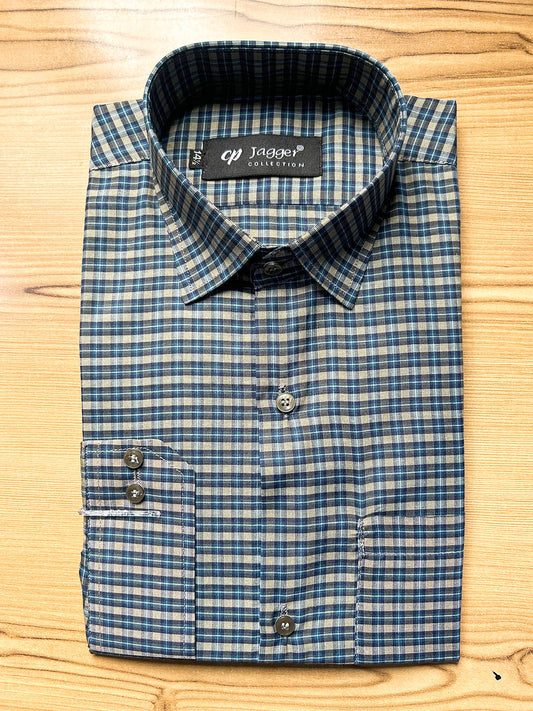 MFS691 Men's Formal Dress Shirt GB Checks