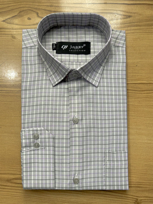 MFS708 Grey Lines Formal Dress Shirt For Men
