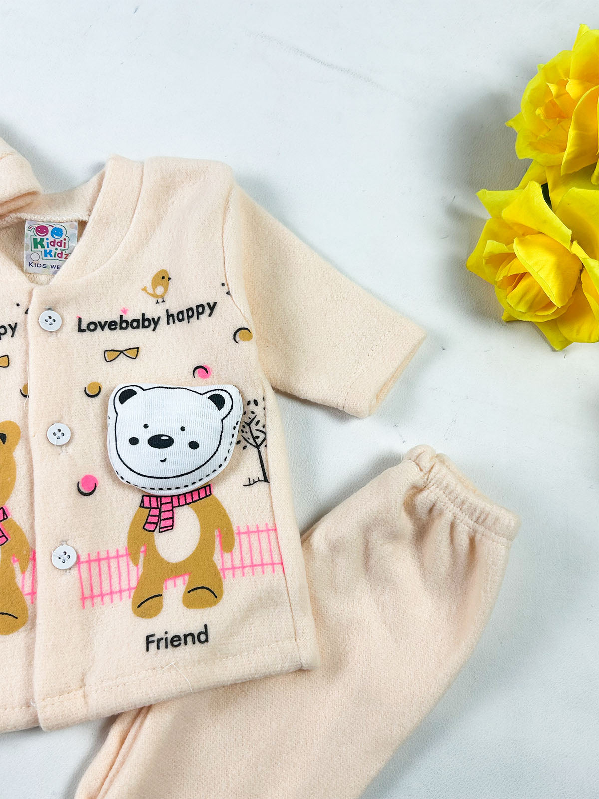 0Mth - 3Mth BF Fawn Fleece Baba Suit For Newborn NBS849