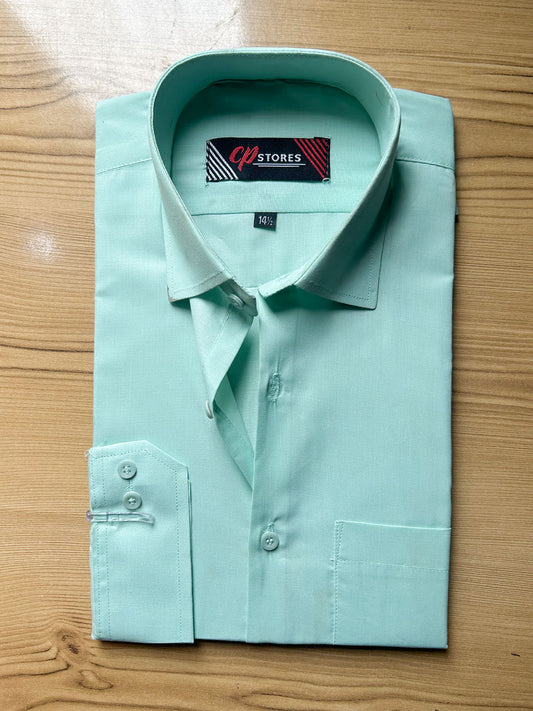 MFS663 CP Plain Spring Green Formal Dress Shirt For Men