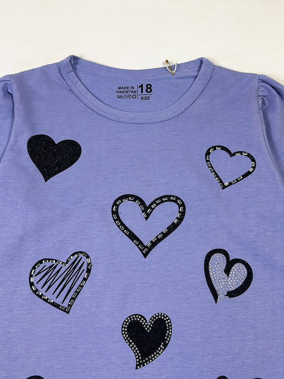 3Yrs - 8Yrs Heart Blue T-Shirt For Girls GTS141