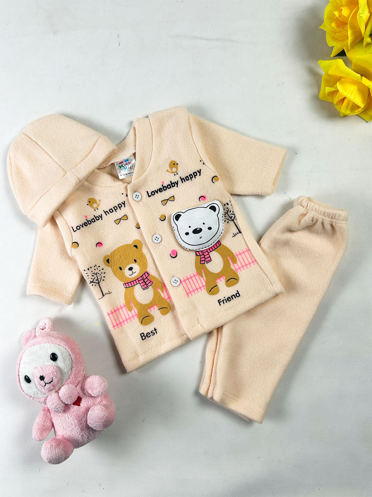 0Mth - 3Mth BF Fawn Fleece Baba Suit For Newborn NBS849