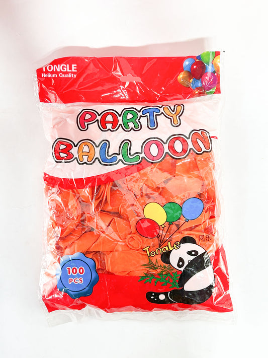 Orange Party Balloons - 100 Pcs