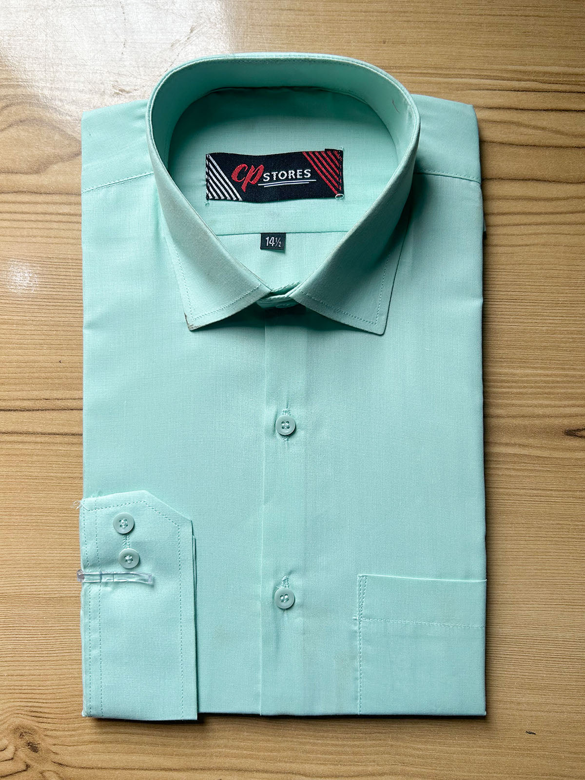 MFS663 Spring Green Plain Formal Dress Shirt For Men