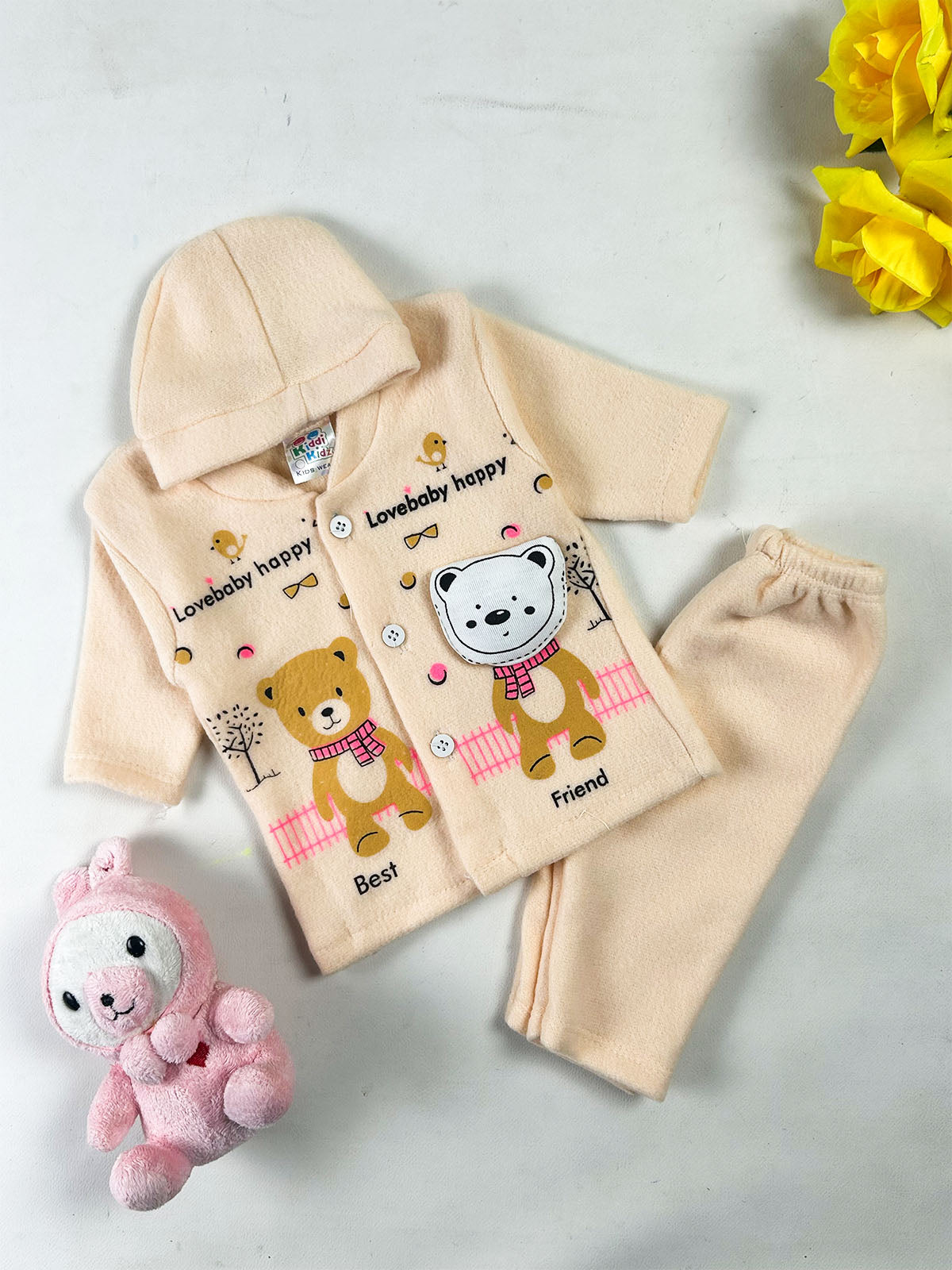 0Mth - 3Mth BF Fawn Fleece Baba Suit For Newborn NBS849