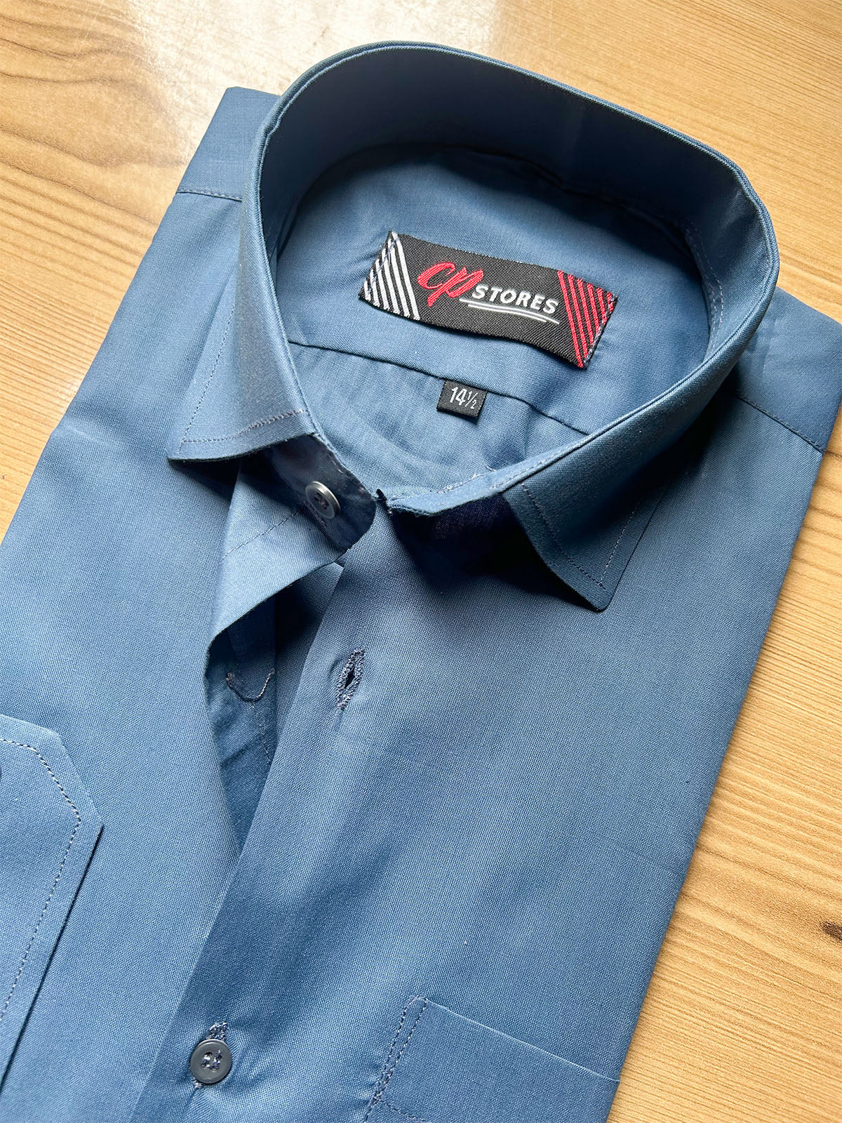 MFS662 Dark Blue Plain Formal Dress Shirt For Men